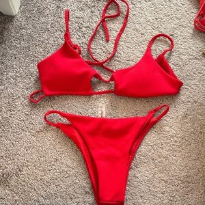 Zaful Bold Red Bikini Set